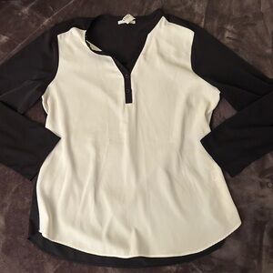 Elegant Black and White Women's Blouse